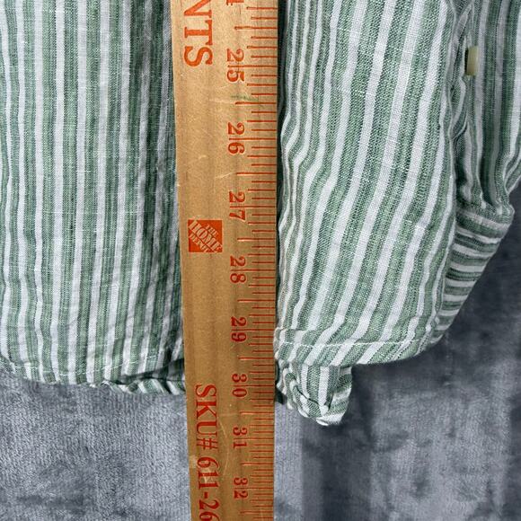 Tommy‎ Bahama Relax Button Shirt Mens XL Linen Striped Green - Picture 11 of 13